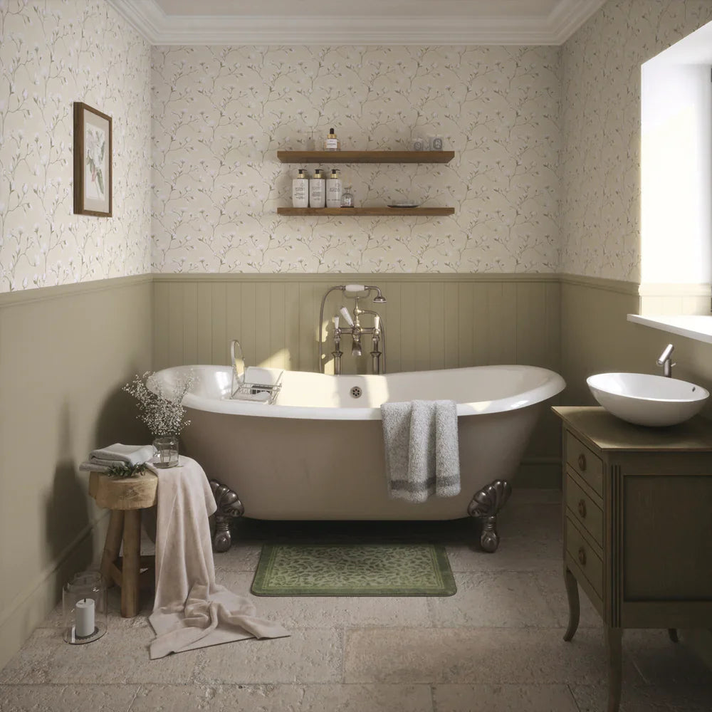 LAN100049 - Sweet Magnolia Wallpaper - Linen Cream - Lucie Annabel