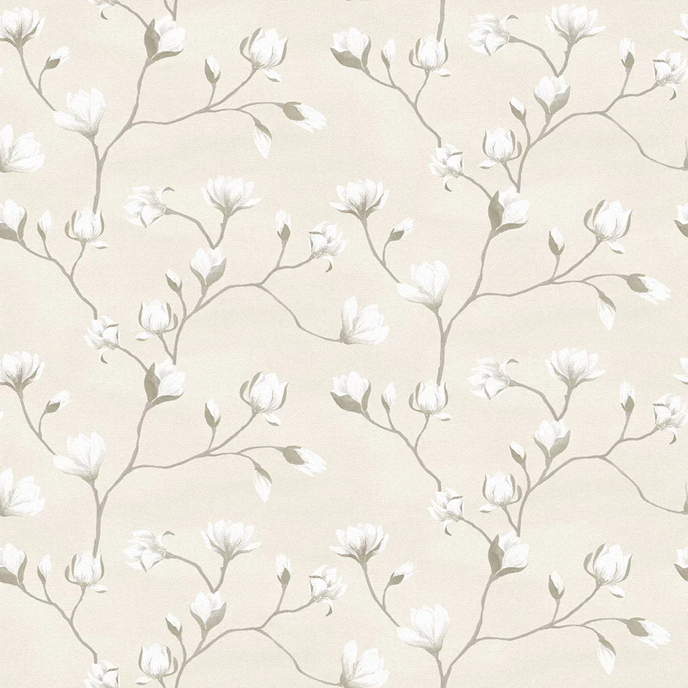 LAN100049 - Sweet Magnolia Wallpaper - Linen Cream - Lucie Annabel