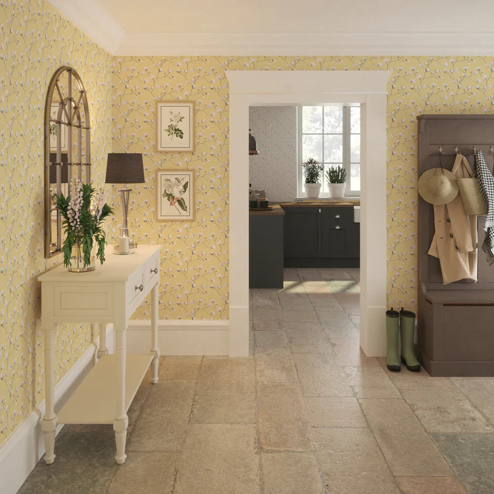 LAN100053 - Sweet Magnolia Wallpaper - Lemon Meringue - Lucie Annabel