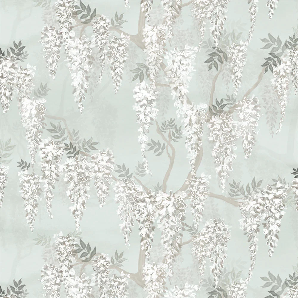 LAN100098 - Wisteria Lane Wallpaper - Mist Green & Vintage Grey - Lucie Annabel