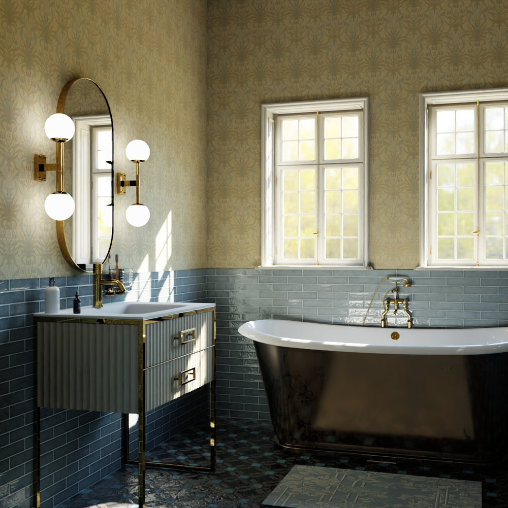 LAN100161 - Versailles Wallpaper - Shades of Ochre & Mineral - Lucie Annabel
