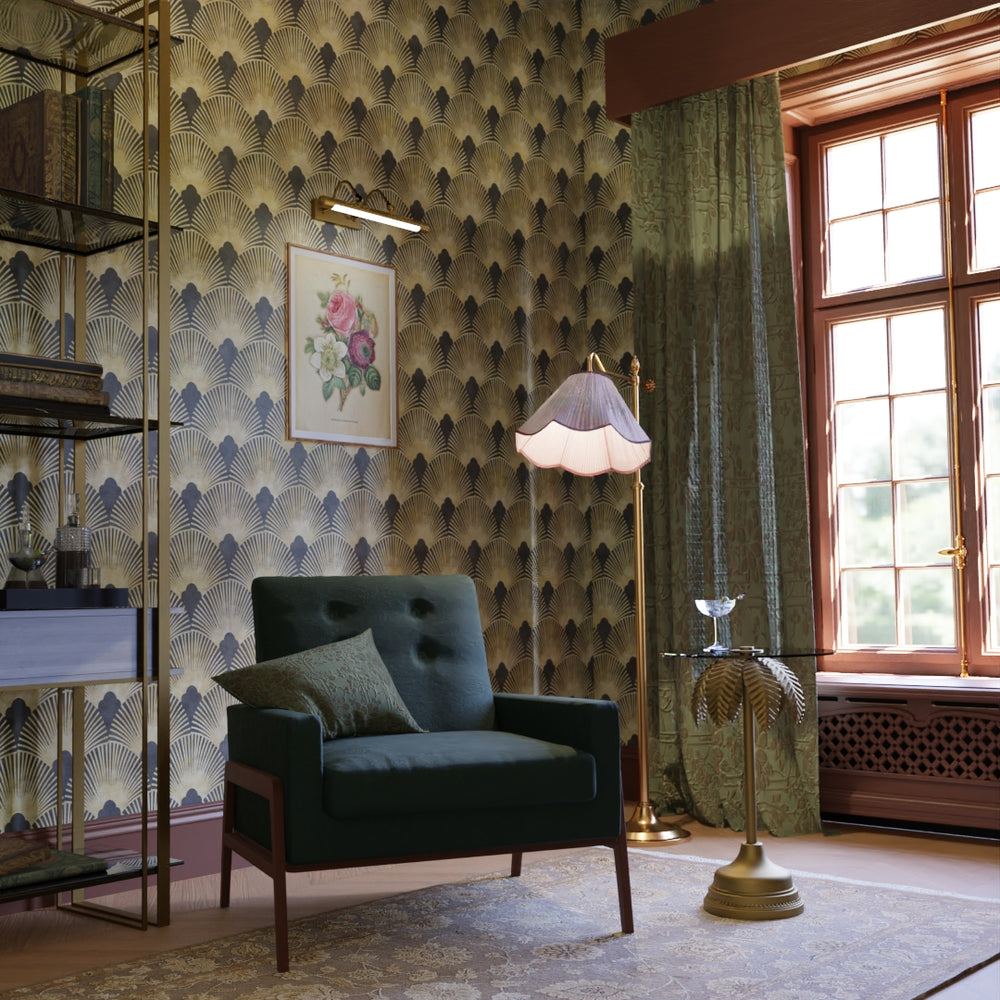 LAN100174 - Soleil Wallpaper - Ink & Gold - Lucie Annabel