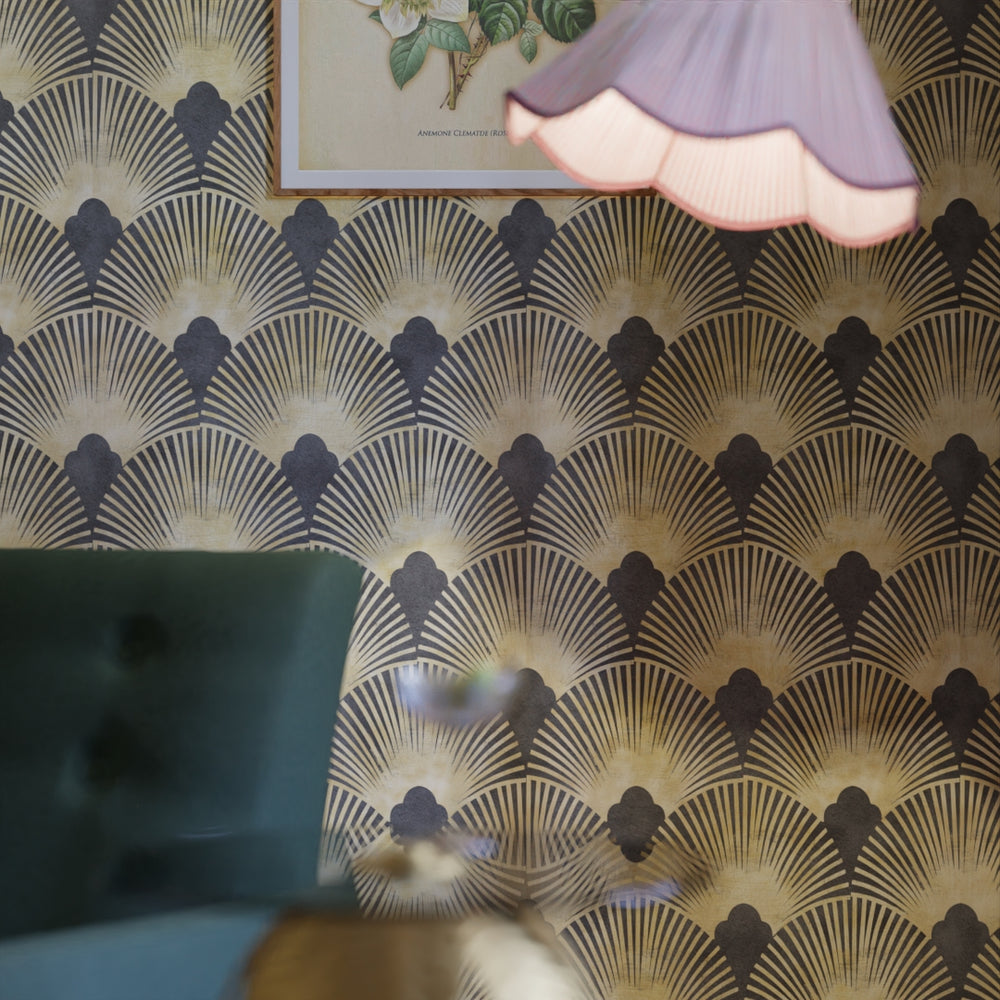 LAN100174 - Soleil Wallpaper - Ink & Gold - Lucie Annabel