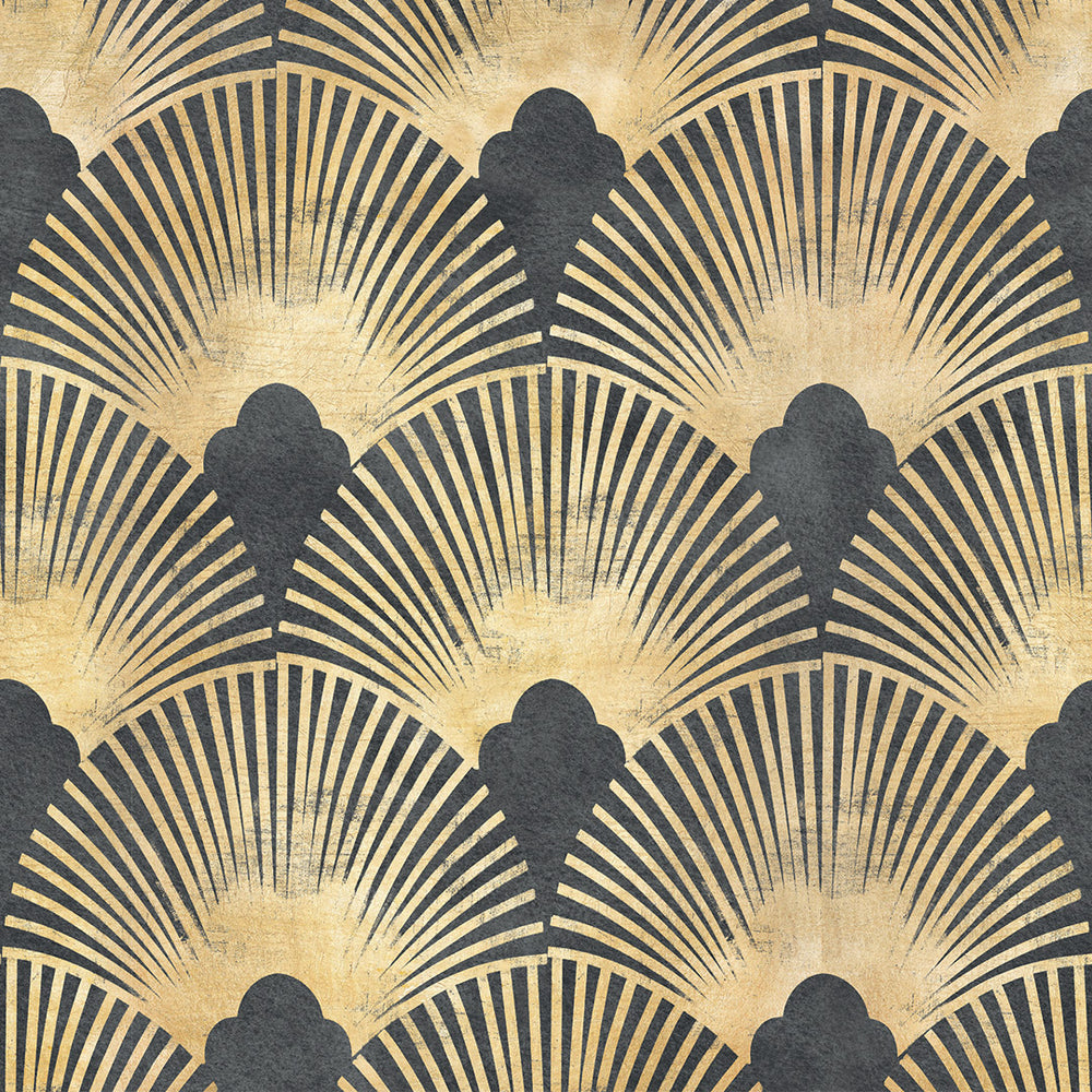 LAN100174 - Soleil Wallpaper - Ink & Gold - Lucie Annabel