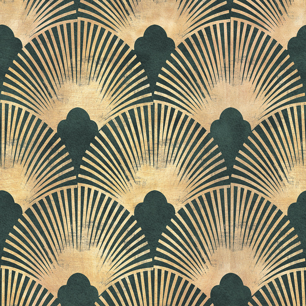 LAN100175 - Soleil Wallpaper - Juniper & Gold - Lucie Annabel