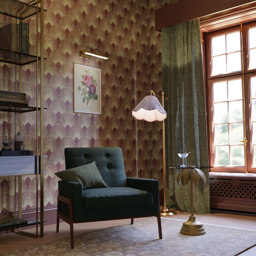LAN100176 - Soleil Wallpaper - Russet Red & Gold - Lucie Annabel
