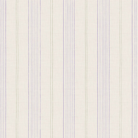 LAN100381 - Painted Pinstripes Wallpaper - Lavender, Sage Green & Vintage Cream - Lucie Annabel