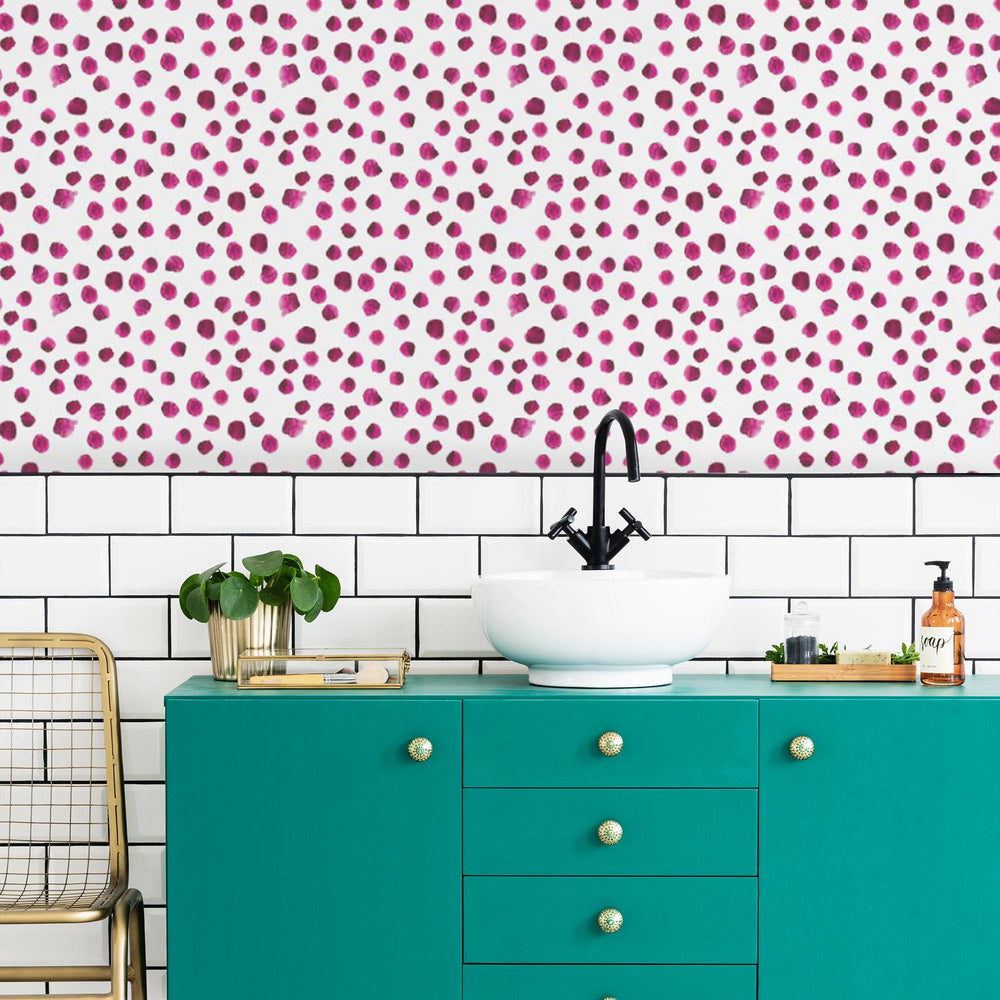 LH900015 - Spot The Difference Wallpaper - Hot Pink - Lust Home
