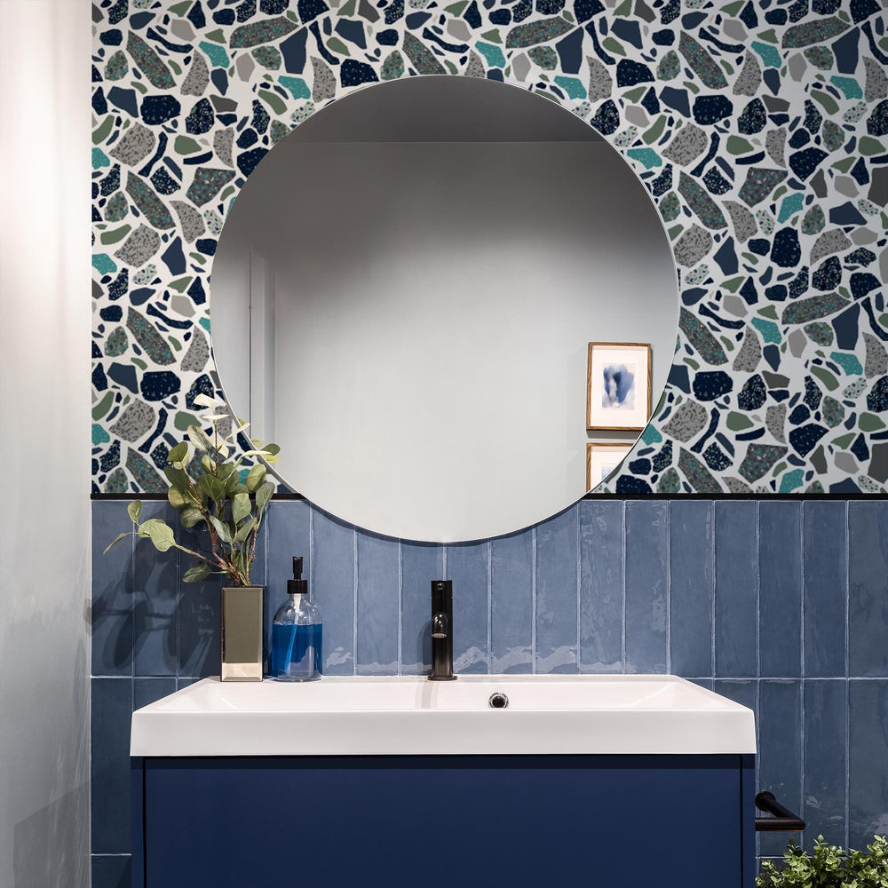 LH900018 - Moonlight Drive Wallpaper - Twilight Blue & Emerald Sea - Lust Home