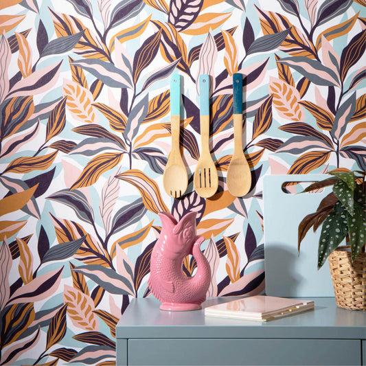 LH900021 - Honolulu Wallpaper - Seafoam, Peach & Rust - Lust Home