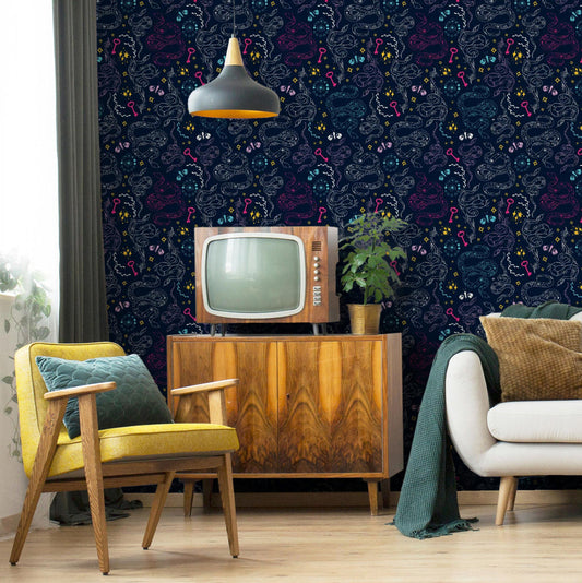 LH900030 - Medusa Wallpaper - Liquorice Allsorts - Lust Home