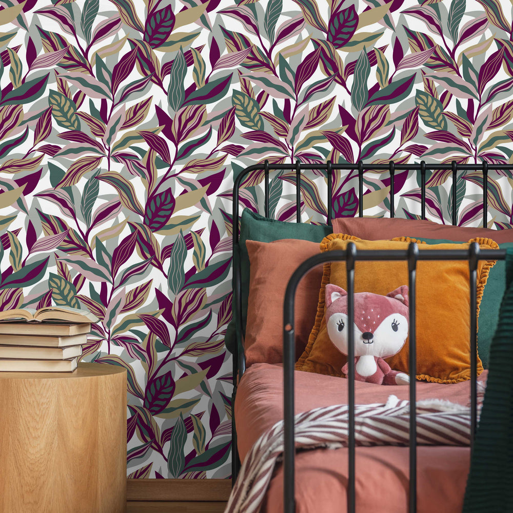 LH900031 - Honolulu Wallpaper - Sage Green, Plum & Stone - Lust Home