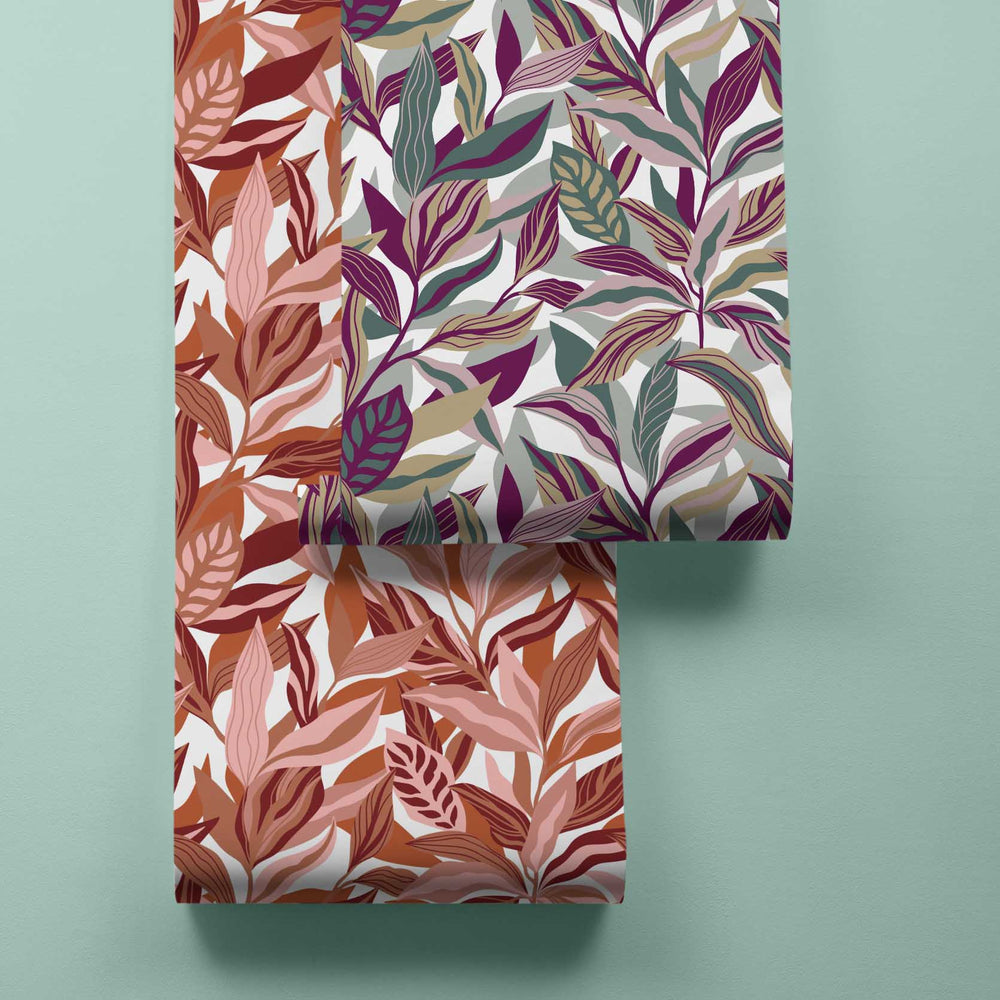 LH900031 - Honolulu Wallpaper - Sage Green, Plum & Stone - Lust Home