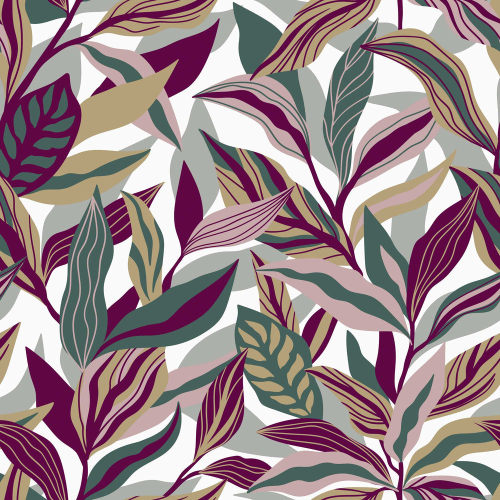 LH900031 - Honolulu Wallpaper - Sage Green, Plum & Stone - Lust Home