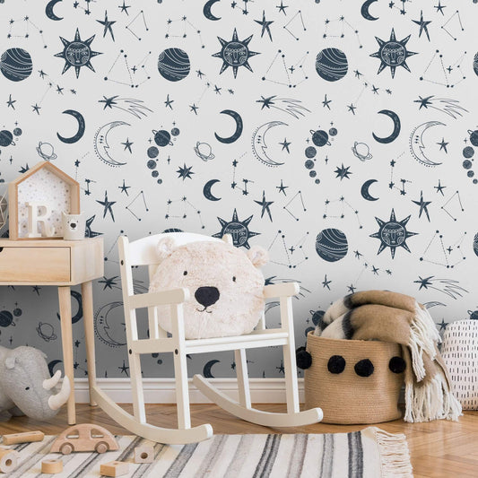 LH900061 - Intergalactic Wallpaper - Midnight Navy - Lust Home