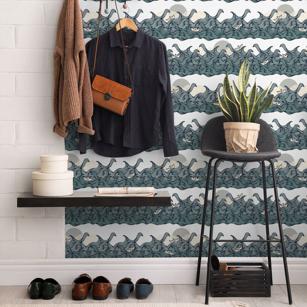 LH900068 - Making Waves Wallpaper - Sea Grey - Lust Home