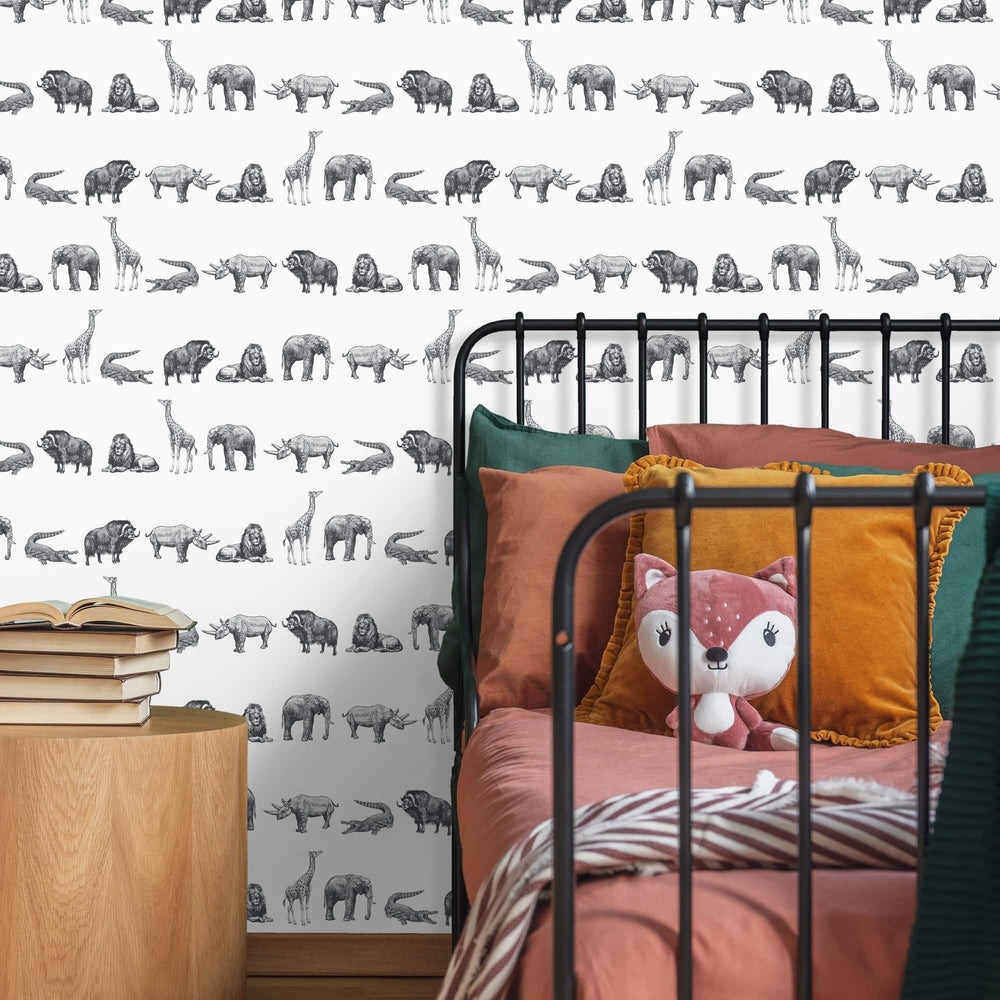 LH900090 - The Ark Wallpaper - Rhino Grey - Lust Home