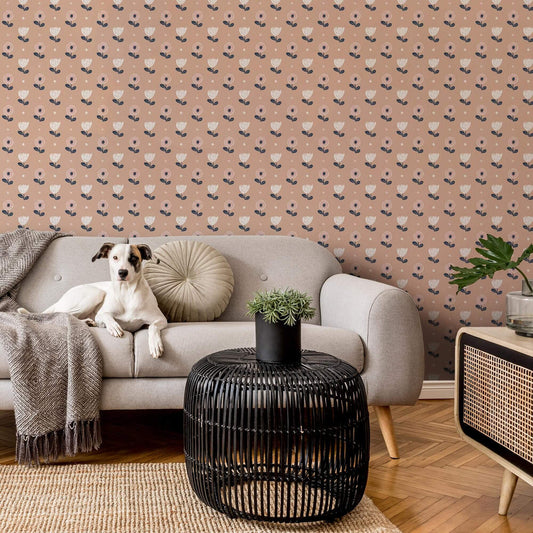 LH900094 - Flower Power Wallpaper - Carnation Peach - Lust Home