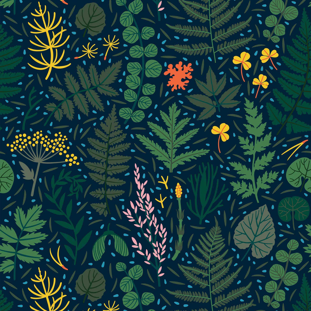 LH900110 - Woodland Walks Wallpaper - Forest Greens & Mustard Accent - Lust Home