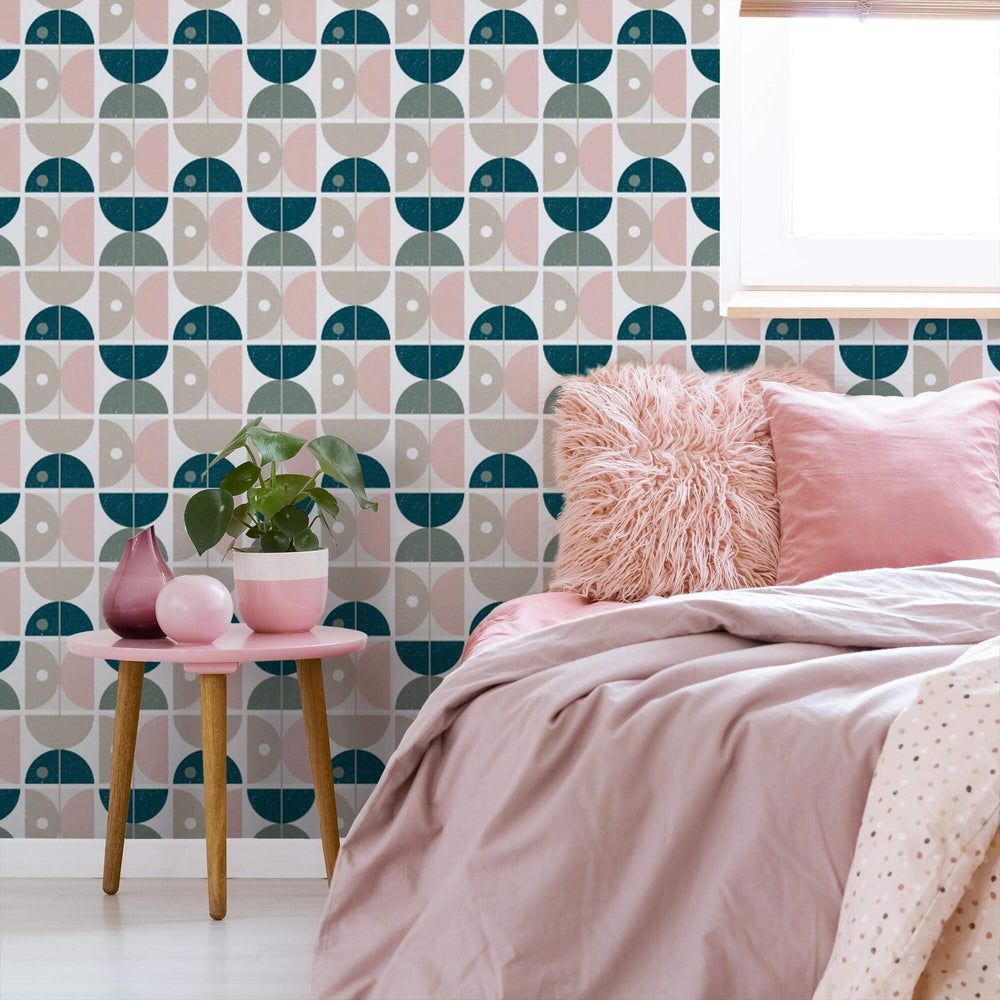 LH900131 - Diablo Wallpaper - Whale Blue, Desert Sage & Powder Pink - Lust Home