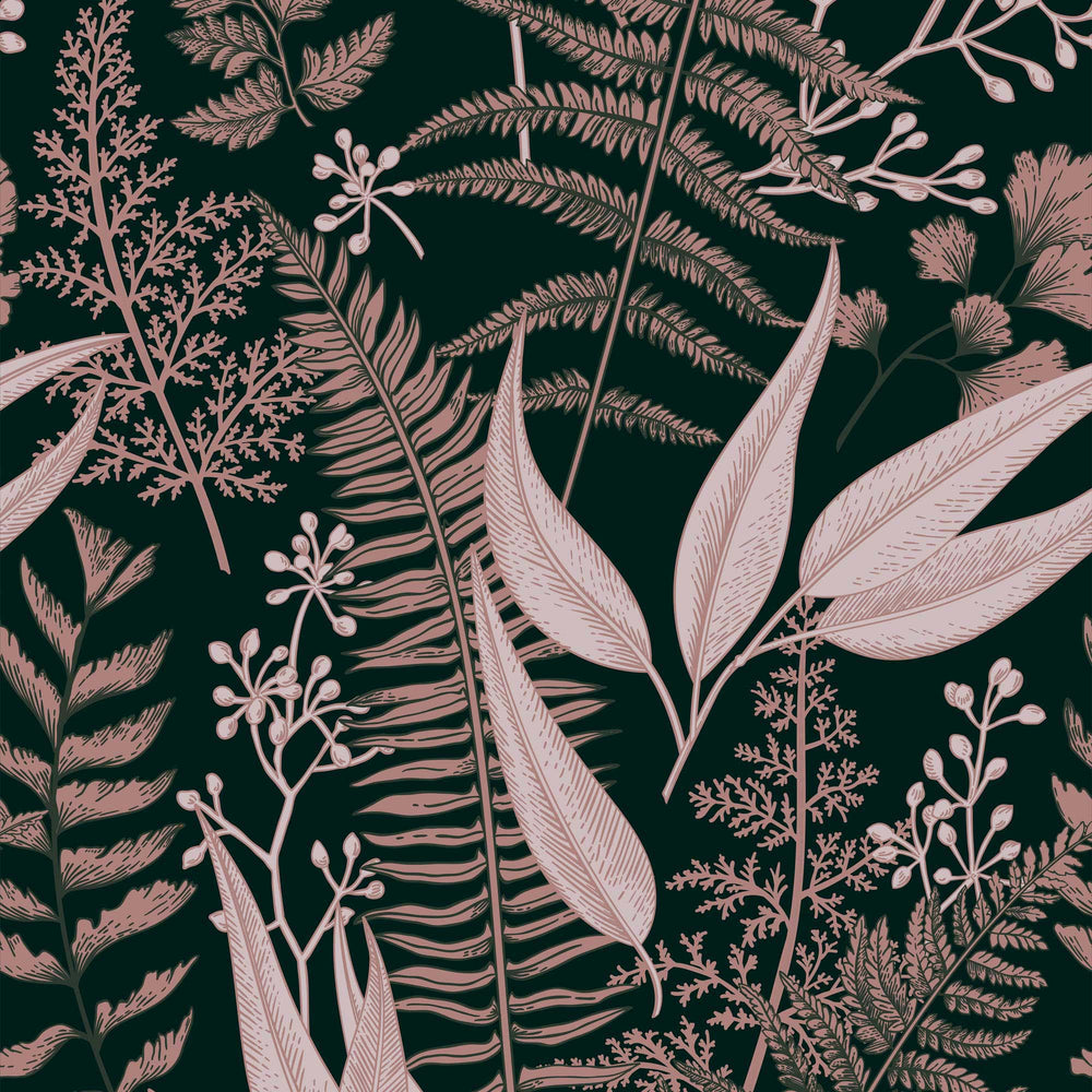 LH900145 - Welcome To The Jungle Wallpaper - Blush & Forest Green - Lust Home
