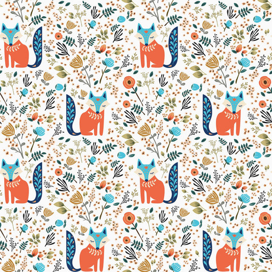 LH900174 - Let's Make A Den Wallpaper - Fox Orange & Sapphire Blue - Lust Home
