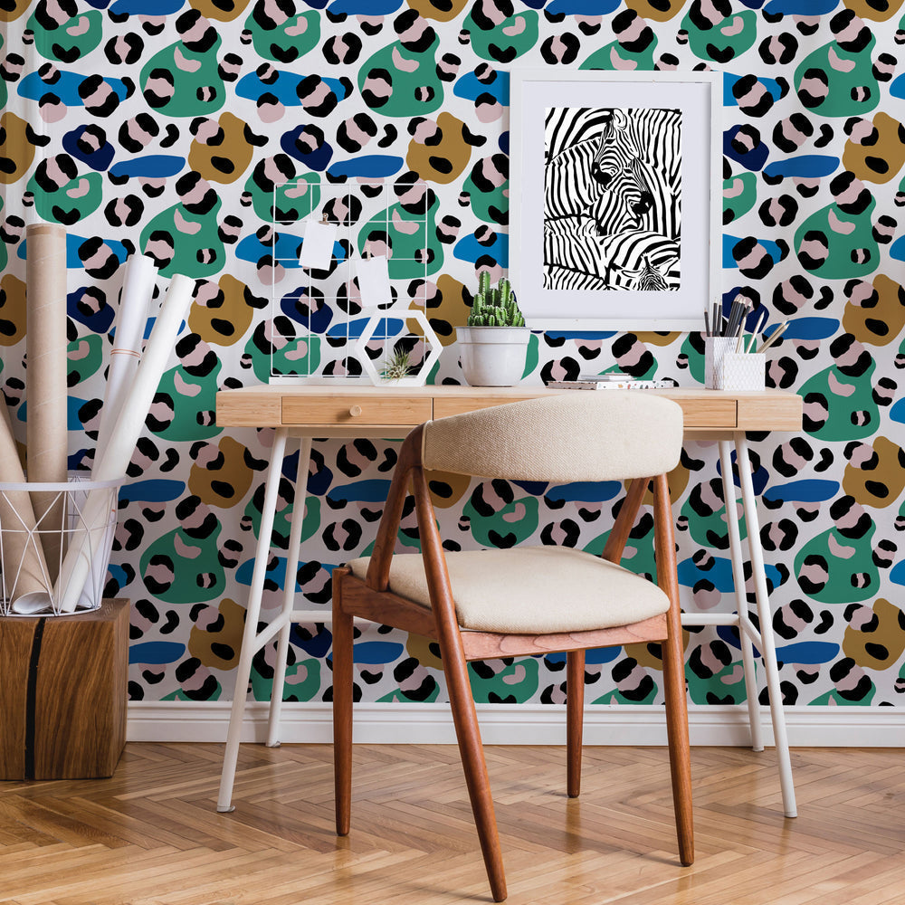 LH900182 - Cool Like You Wallpaper - Cobalt Blue, Mustard & Jungle Green - Lust Home