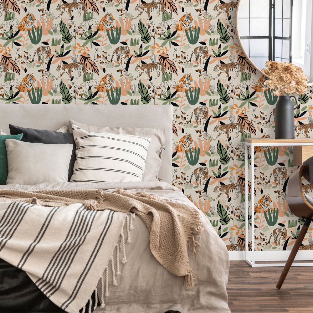 LH900191 - Wild and Free Wallpaper - Jungle Greens, Terracotta & Sandstone - Lust Home