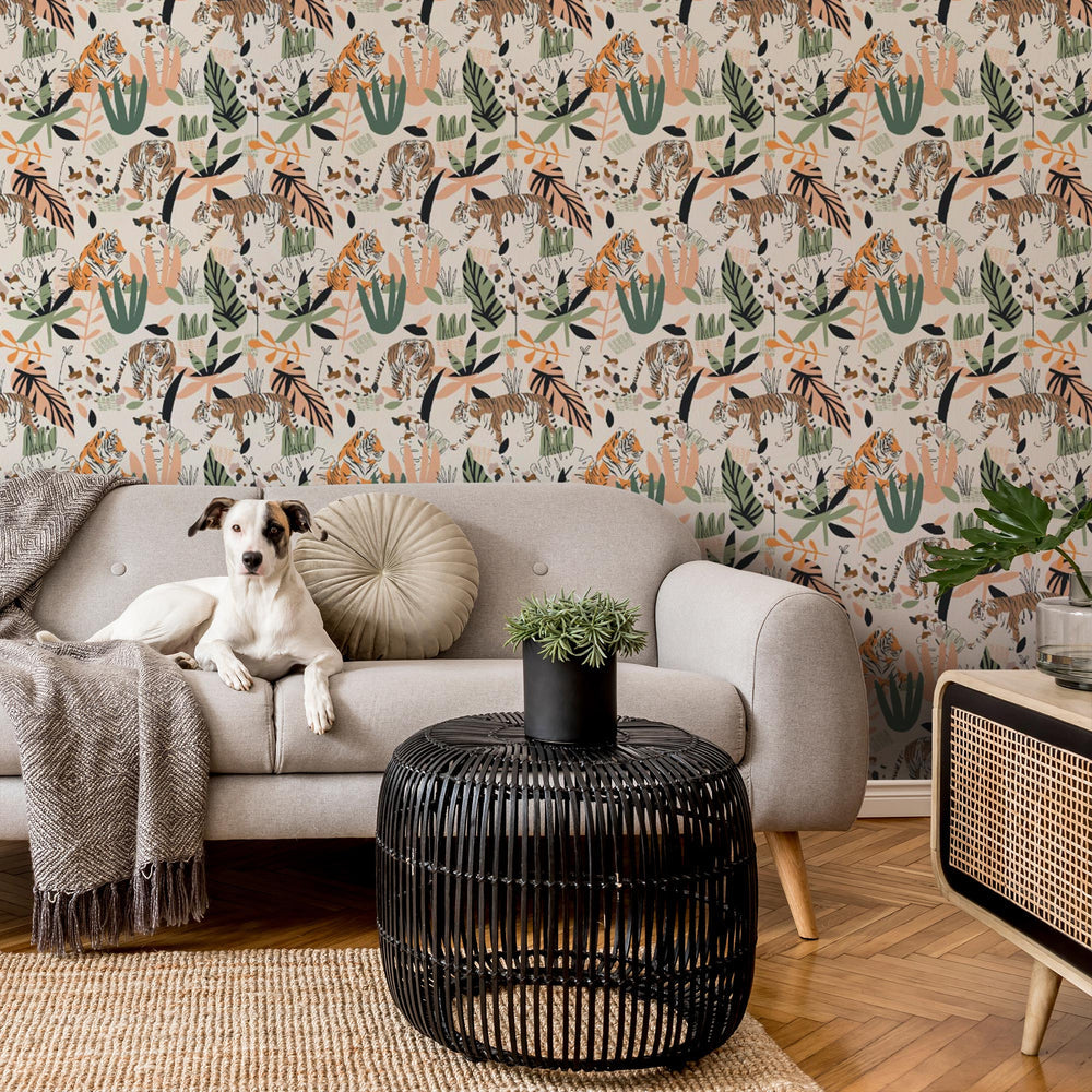 LH900191 - Wild and Free Wallpaper - Jungle Greens, Terracotta & Sandstone - Lust Home