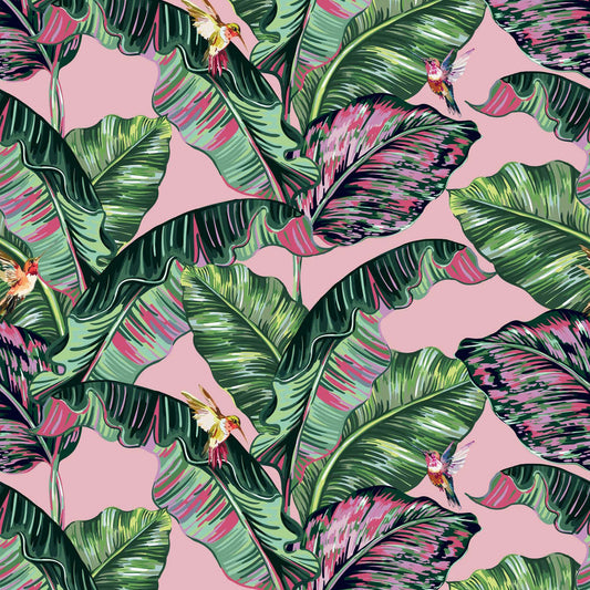 LH900195 - Tropic Like It's Hot Wallpaper - Bubblegum Pink & Tropical Green - Lust Home