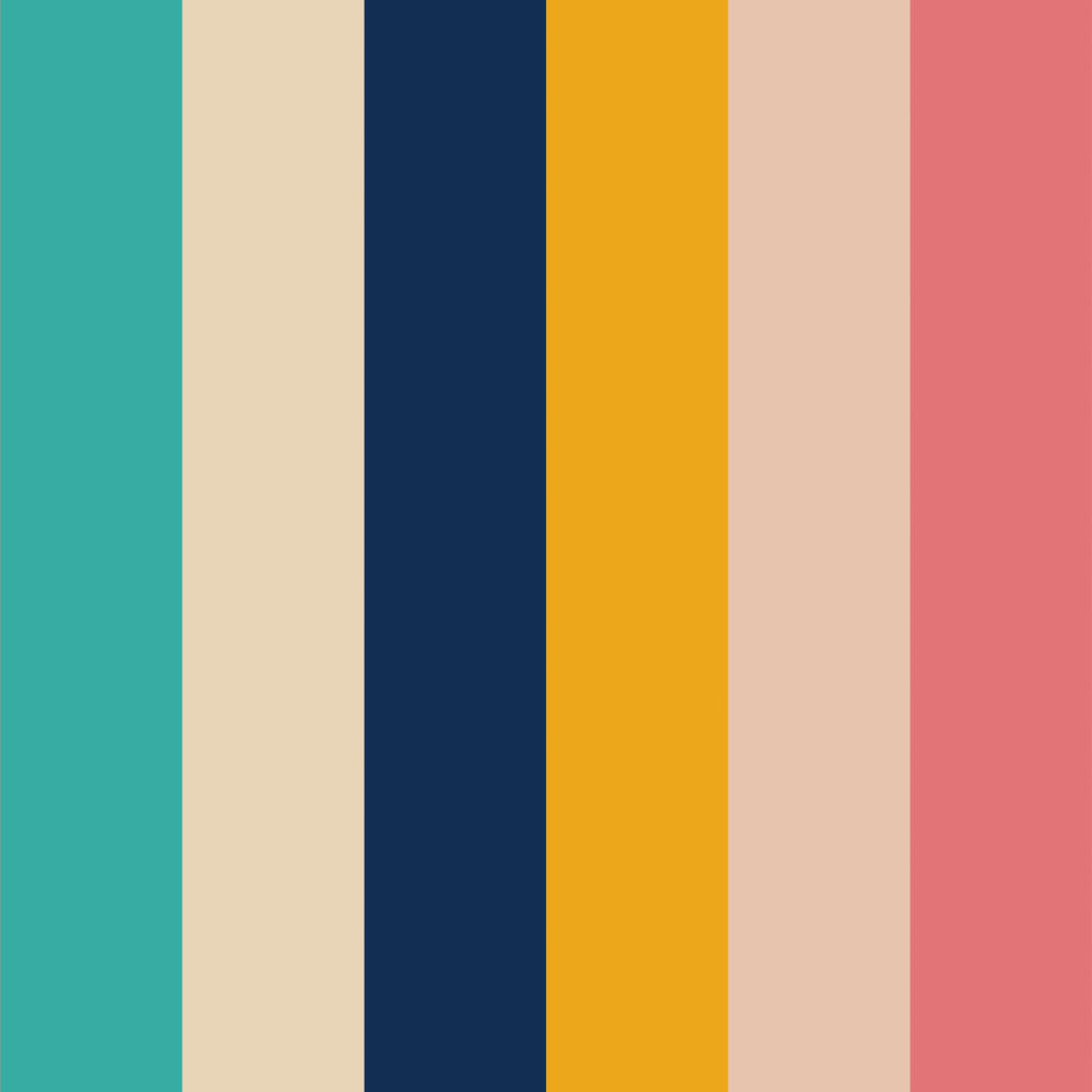 LH900258 - That 70's Stripe Wallpaper - Ochre, Rose Pink & Teal - Lust Home