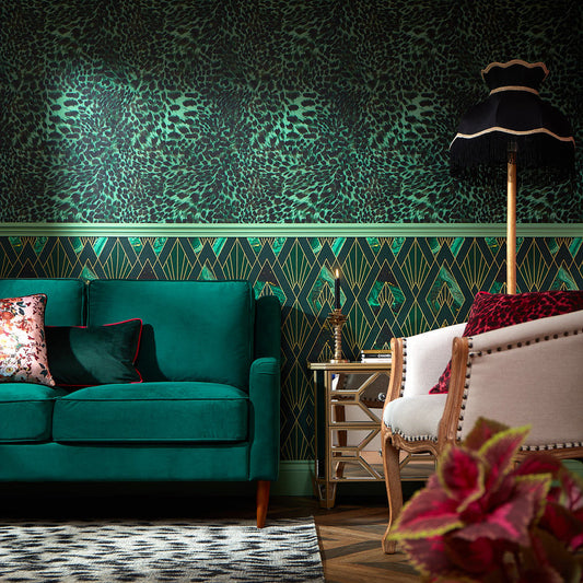 LH900268 - Leonardo Wallpaper - Green Marble - Lust Home