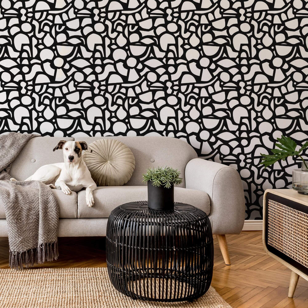 LH900281 - Doodle Wallpaper - Monochrome - Lust Home