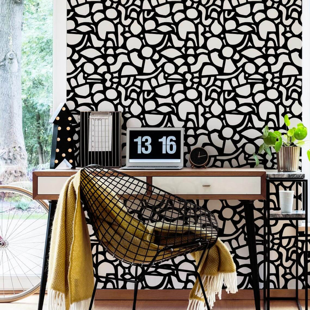 LH900281 - Doodle Wallpaper - Monochrome - Lust Home