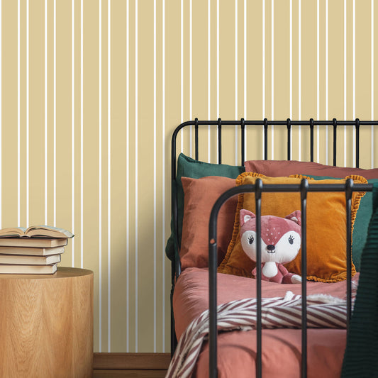 LH900301 - Line After Line Wallpaper - Custard - Lust Home