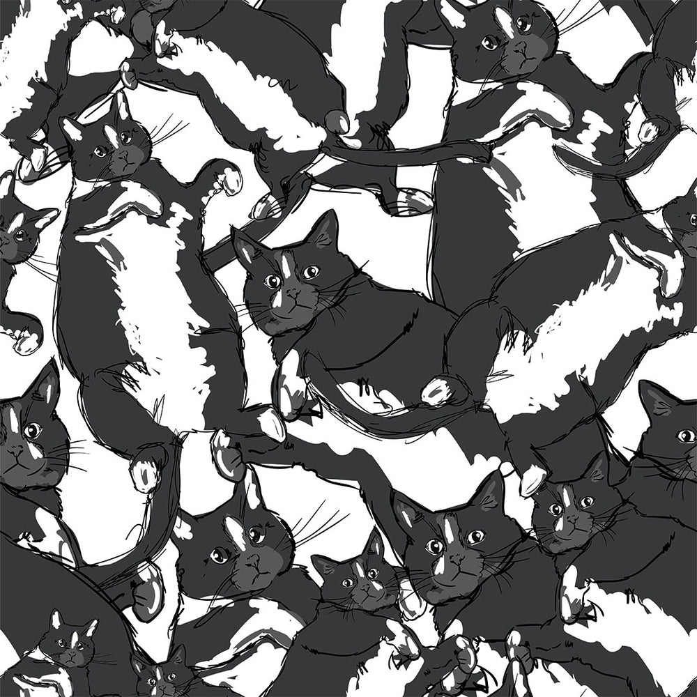 LH900310 - Cat-astrophe Wallpaper - Shades of Grey - Lust Home