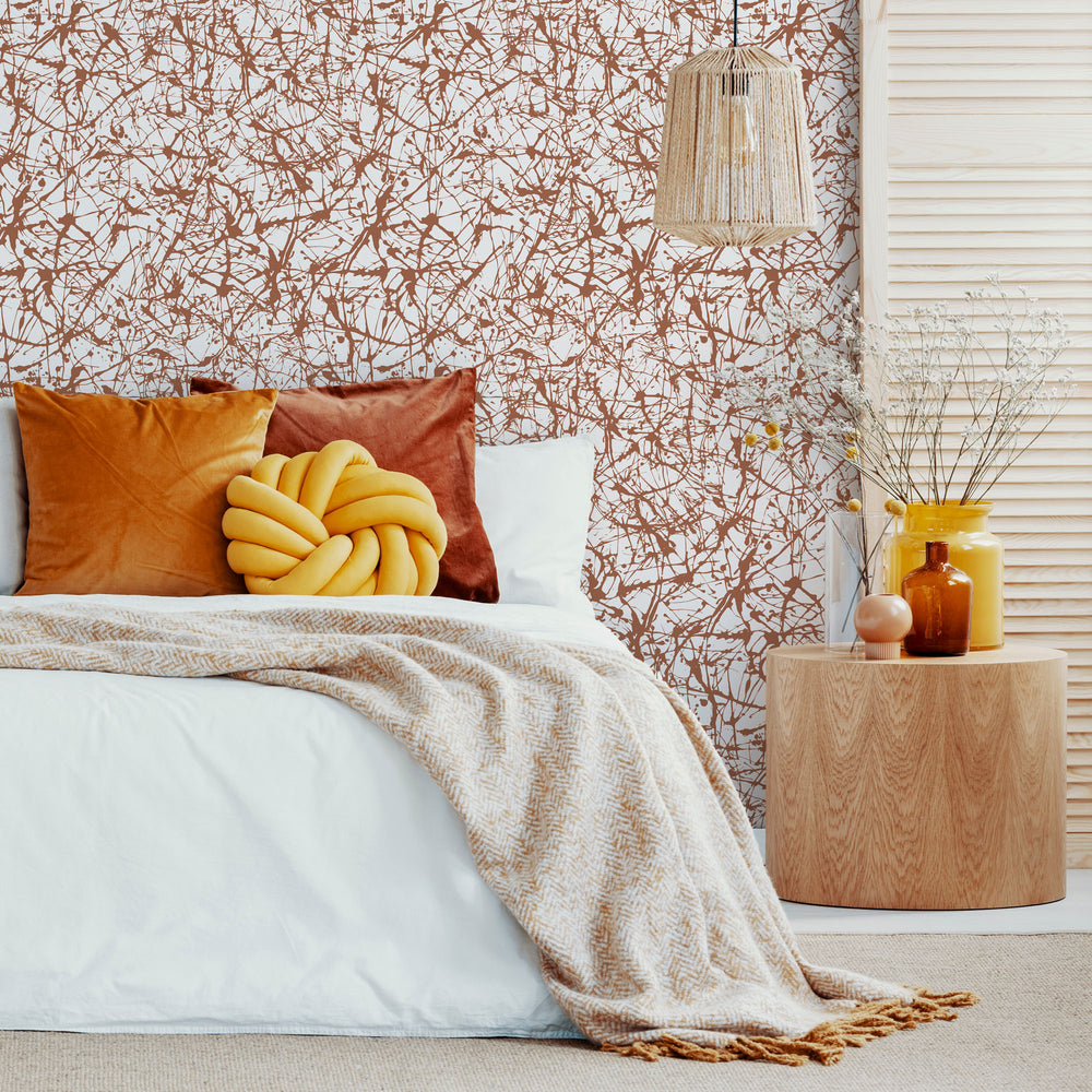 LH900326 - Scribble Wallpaper - Terracotta - Lust Home