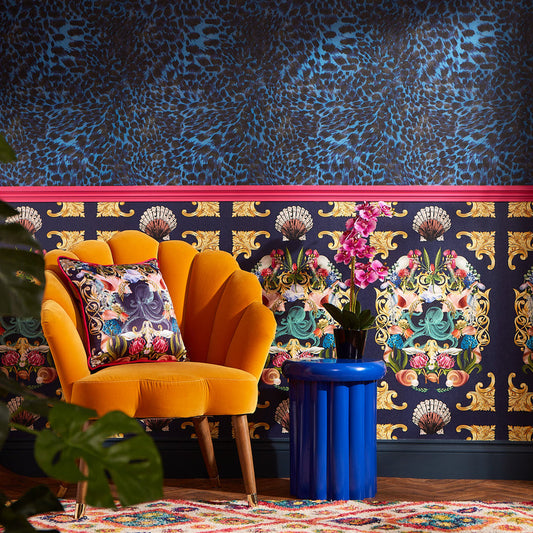 LH900334 - Treasure Chest Wallpaper - Deep Ocean Navy - Lust Home