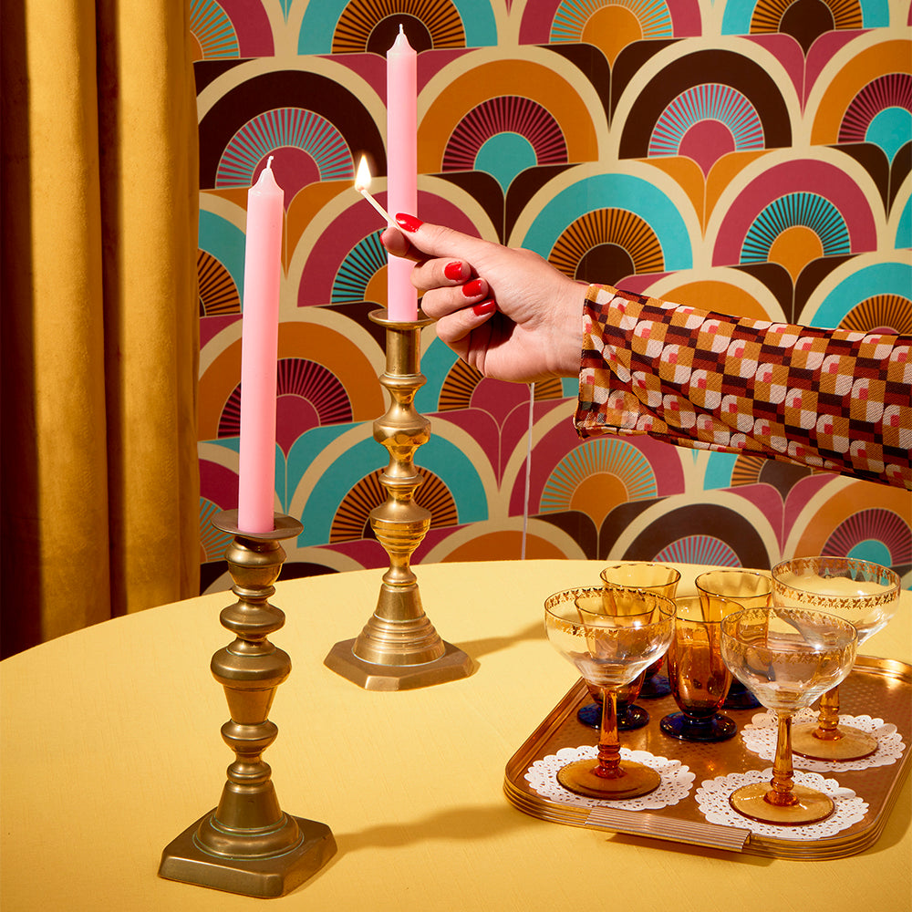 LH900346 - Groovy Baby Wallpaper - Aquamarine, Chocolate, Raspberry & Tangerine - Lust Home