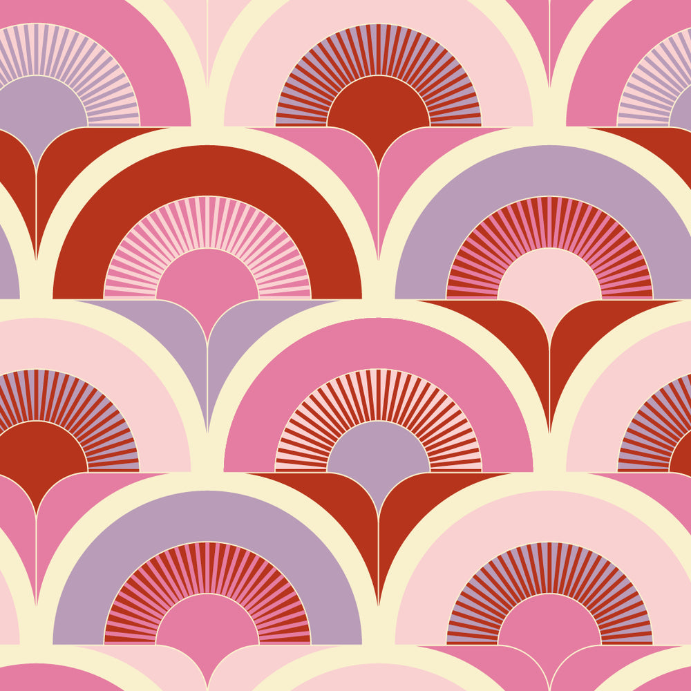 LH900348 - Groovy Baby Wallpaper - Candy Pinks, Strawberry Red & Lavender - Lust Home
