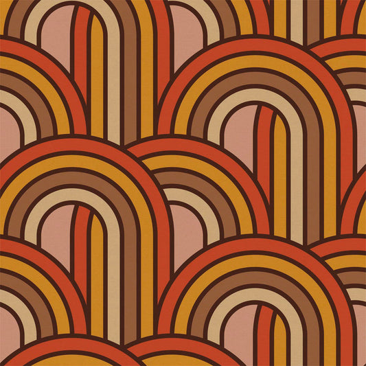 LH900349 - Keep On Rollin' Wallpaper - Burnt Orange, Ochre, Toffee Brown & Sand - Lust Home