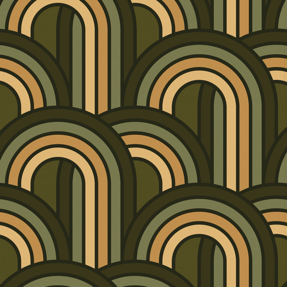 LH900352 - Keep on Rollin' Wallpaper - Olive Green, Avocado & Harvest Gold - Lust Home