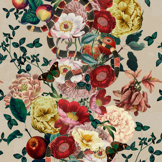 LH900354 - Forbidden Fruit Wallpaper - Biscuit Beige - Lust Home