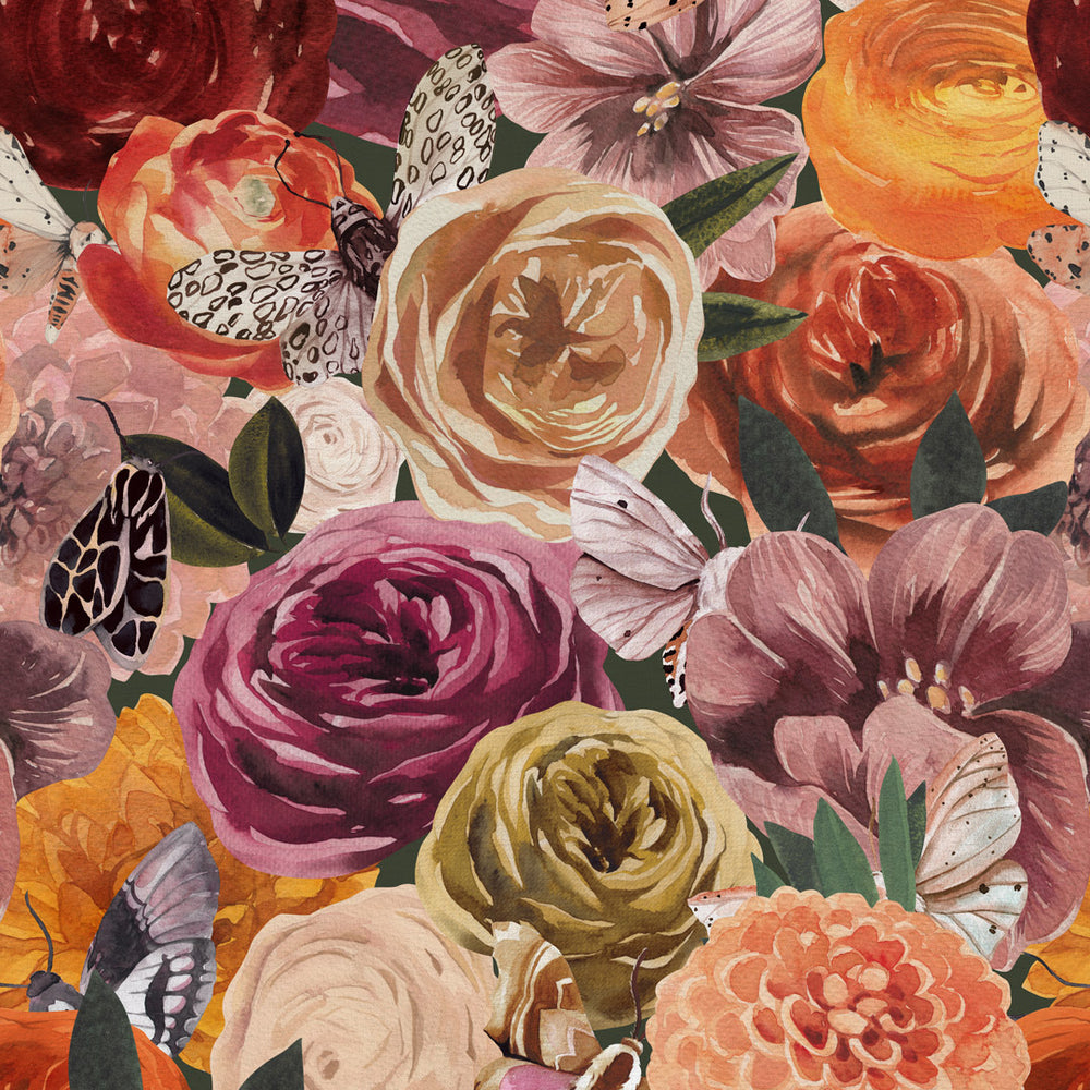 LH900360 - Creatures of the Night Wallpaper - Autumn Oranges - Lust Home