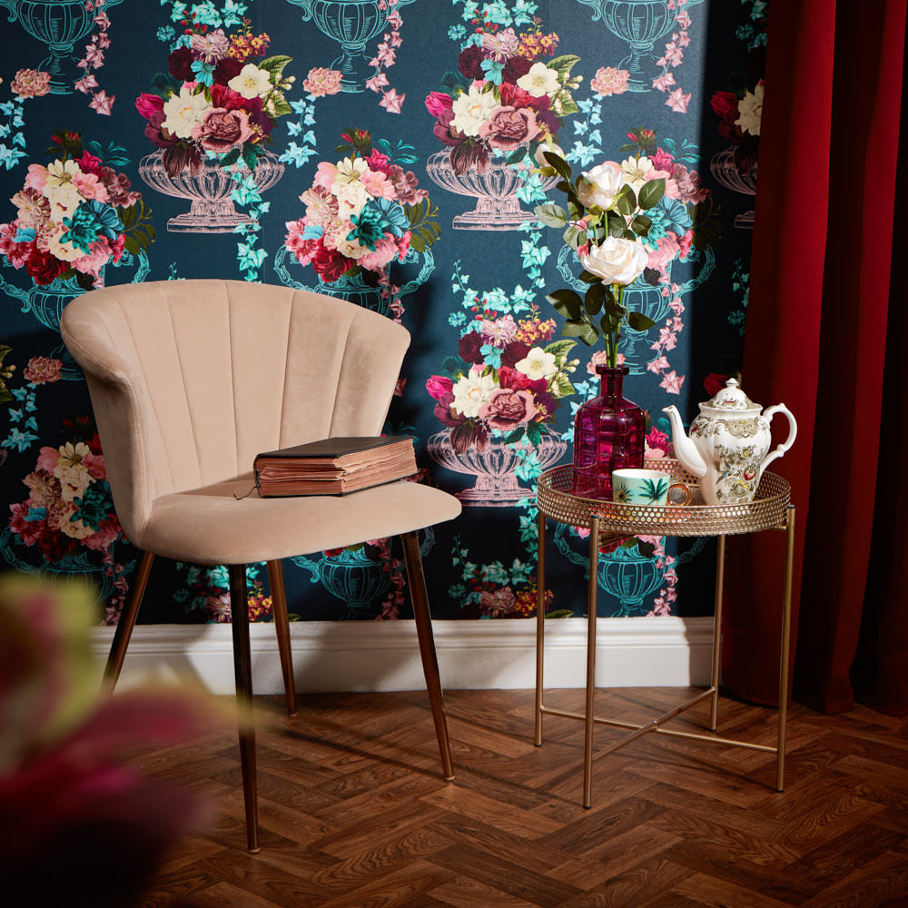 LH900362 - Night At The Mansion Wallpaper - Kingfisher Blue - Lust Home