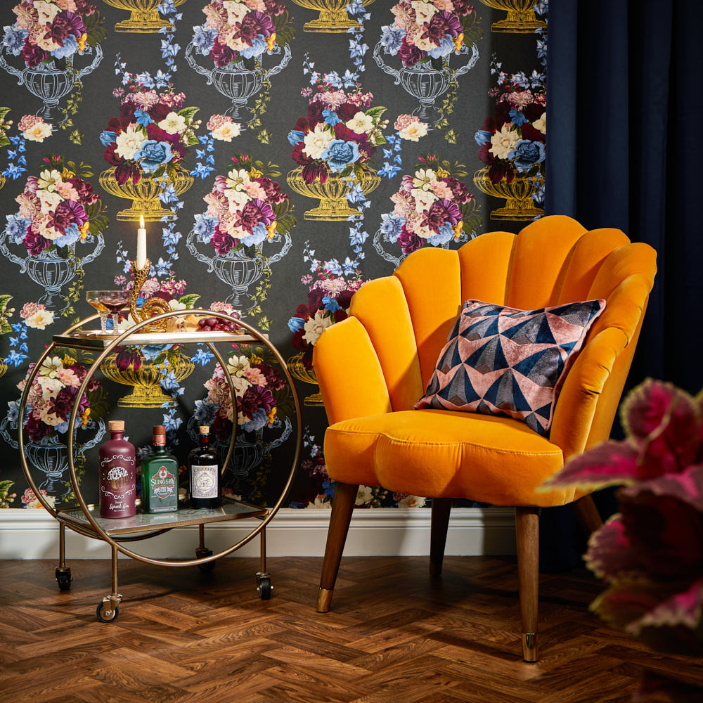 LH900363 - Night At The Mansion Wallpaper - Charcoal Grey - Lust Home