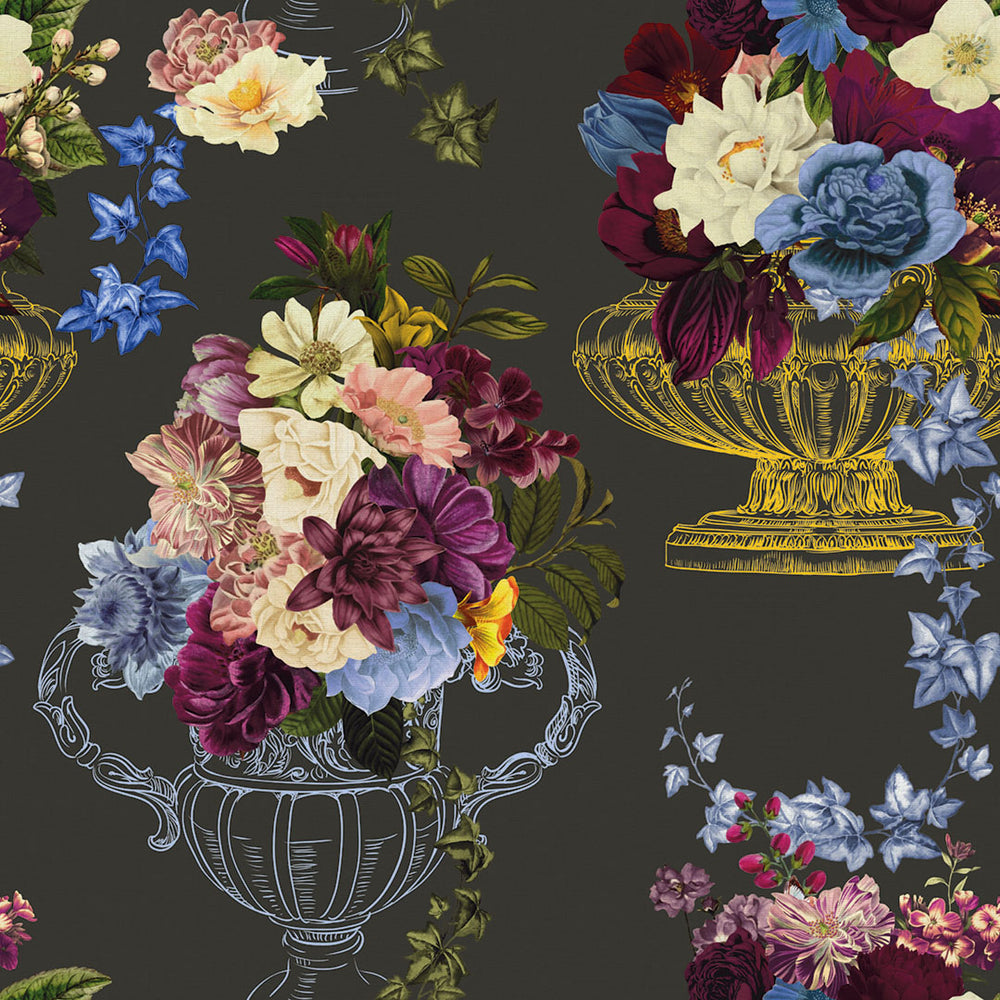 LH900363 - Night At The Mansion Wallpaper - Charcoal Grey - Lust Home