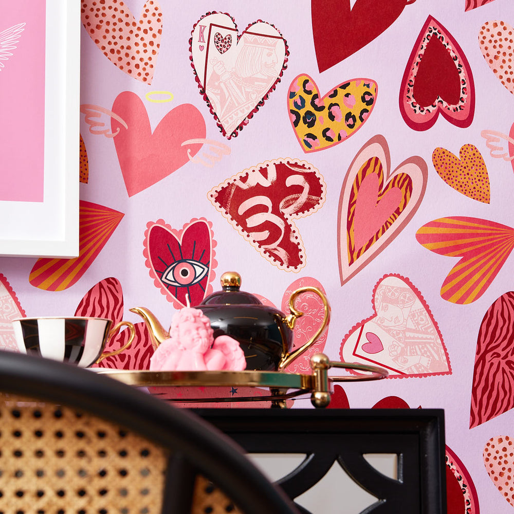 LH900376 - Wild at Heart Wallpaper - Shades of Orange & Pink on Palma Violet - Lust Home