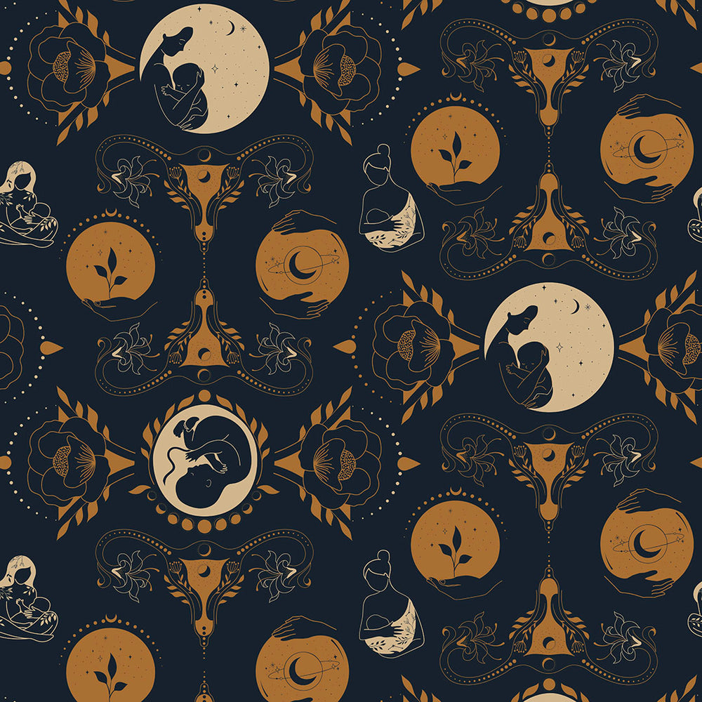 LH900379 - Freyja Wallpaper - Navy & Gold - Lust Home