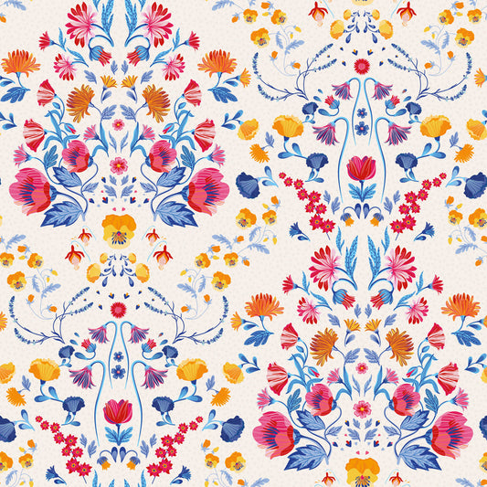 LH900392 - Forget Me Not Wallpaper - Citrus, Fuchsia & Cobalt Blue - Lust Home